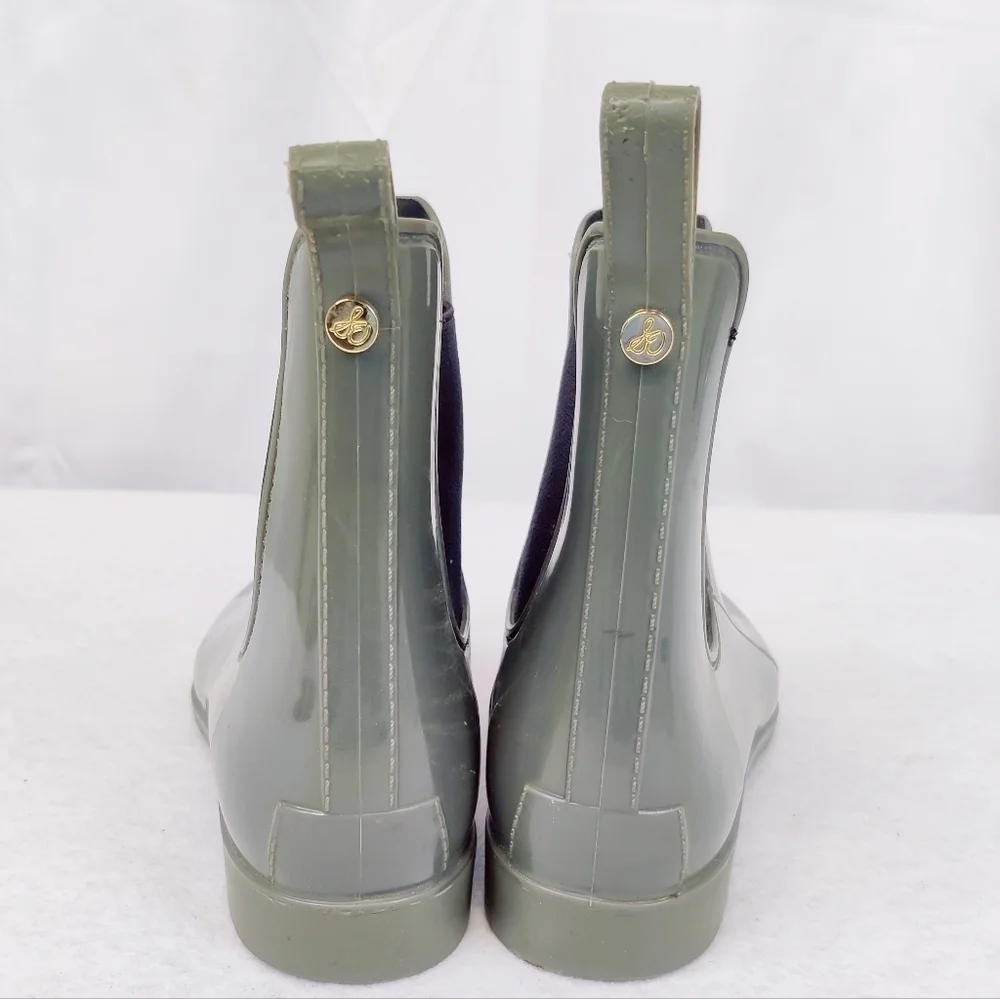Sam Edelman Rain Ankle Boots Tinsley Army Green Almond Toe Women's Size Sz 9